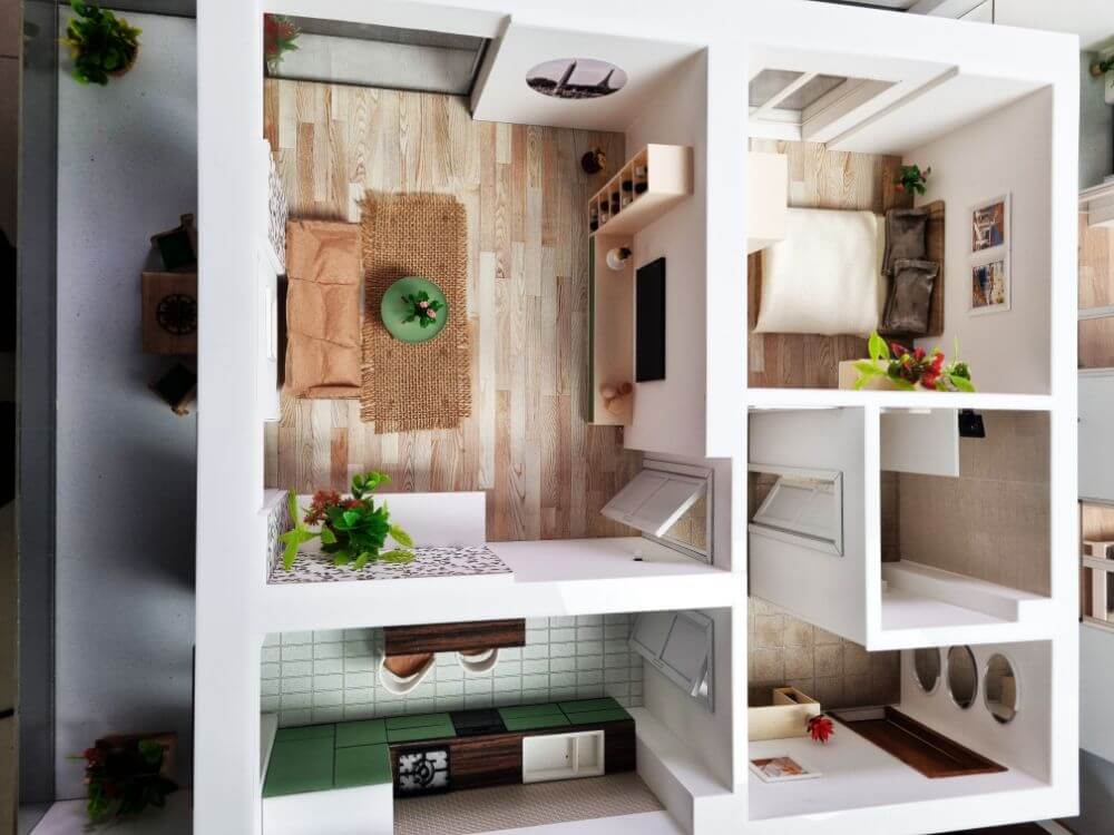 Grundriss Interieur als Draufsicht