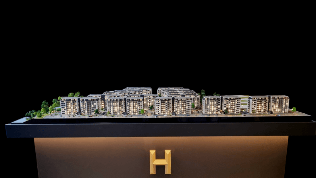 Architekturmodell einer Wohnanlage